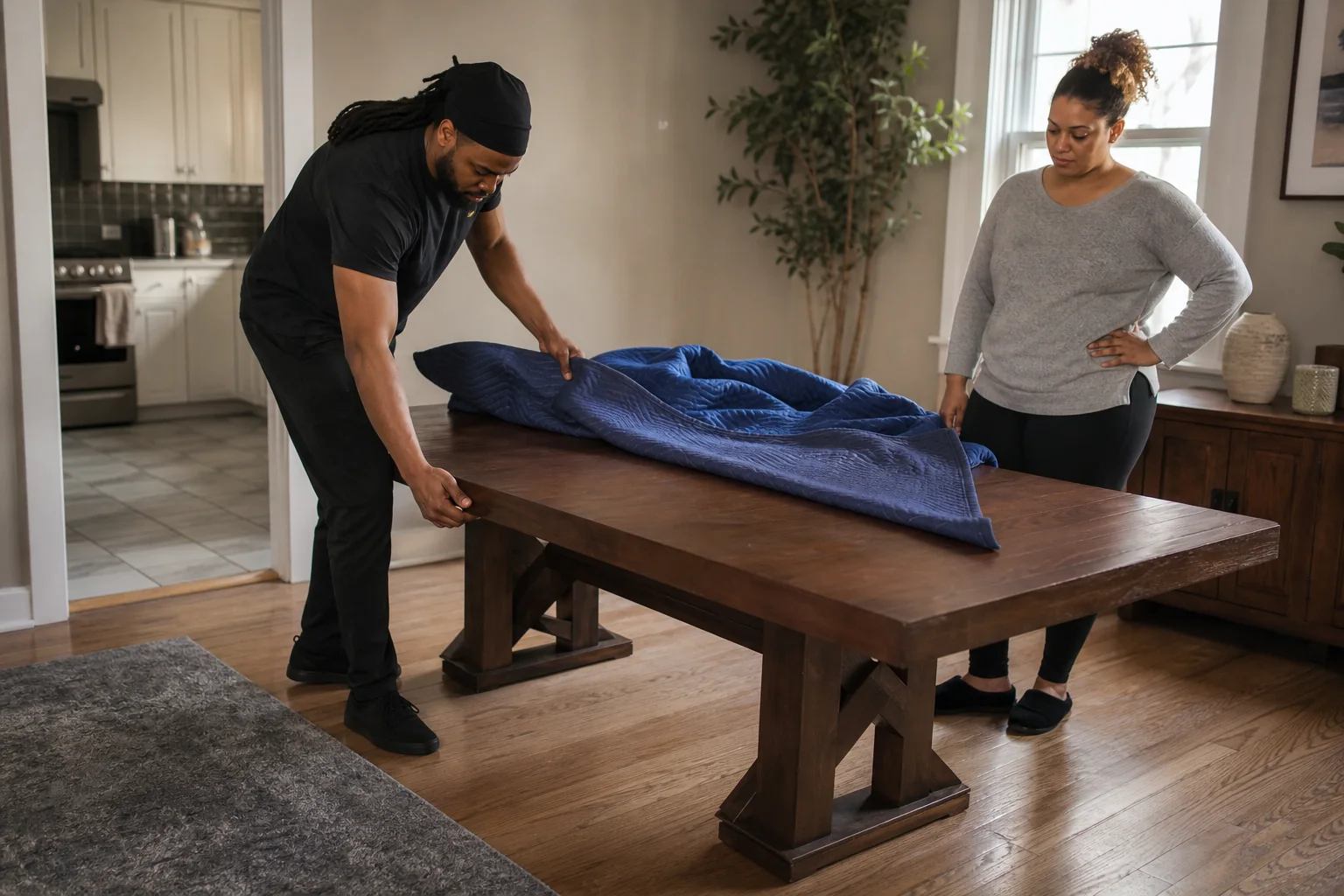 A mover asking a customer for a review right after a completed move
